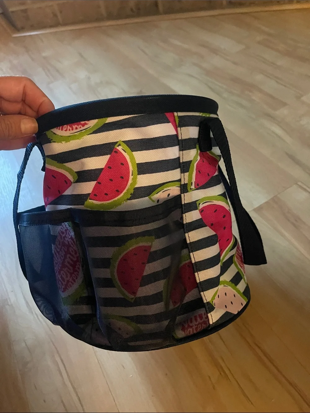 Black Striped Watermelon Print Crossbody Bag